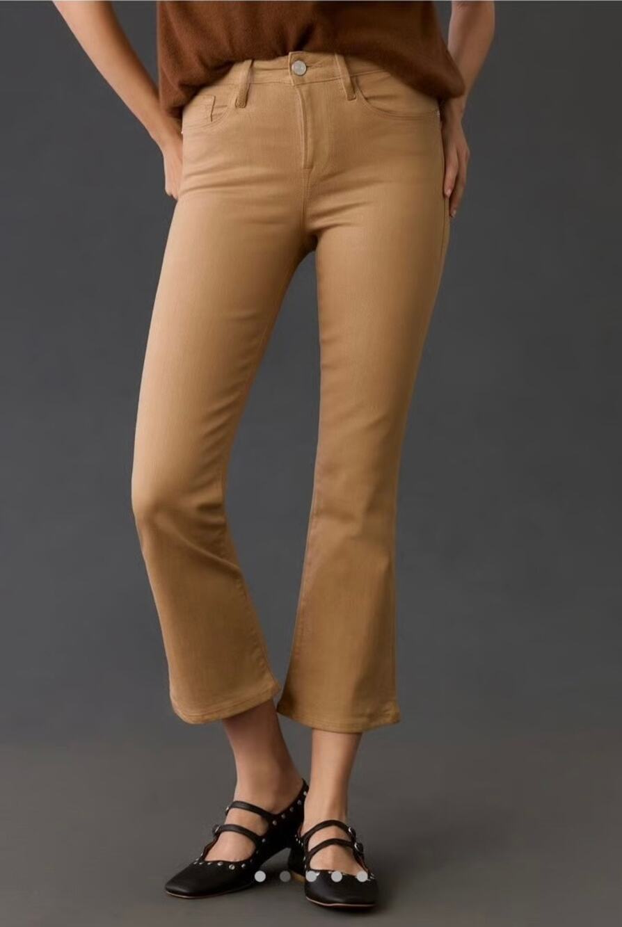 Frame Le Crop Mini Boot Tan Mid Rise Jeans Size 27